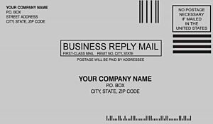 ENV-9814-B No. 6 1/4 (3 1/2 x 6 inches) Gray return envelope (blank)