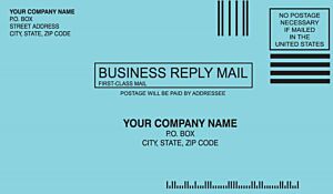 ENV-9815 No. 6 1/4 (3 1/2 x 6 inches) Blue return envelope