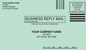 ENV-9816 No. 6 1/4 (3 1/2 x 6 inches) Green return envelope