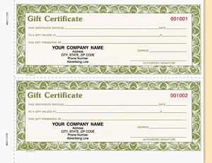 GC-784-3 Gift Certificate Book
