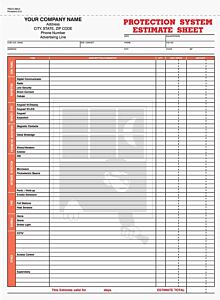 PSECC-863-3 Protection System Estimate Sheet